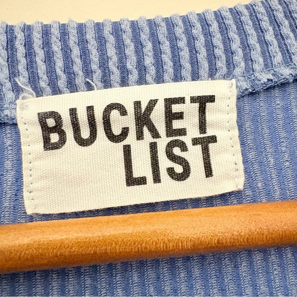 Bucketlist Texas Sweatshirt Rib Cord Comfy Graphic denim‎ blue Size L - Picture 5 of 10